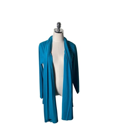 Magellan Duster Women's Size Small Blue Tencel Blend Long Sleeve Cowl Neck - Picture 2 of 8